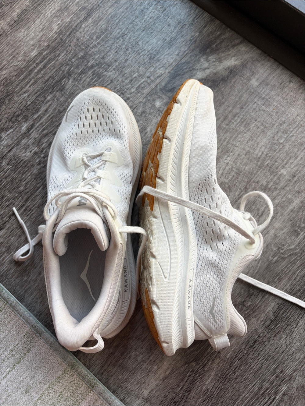 Hoka Women's White Sneakers with Gum Sole